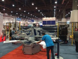 working on machine