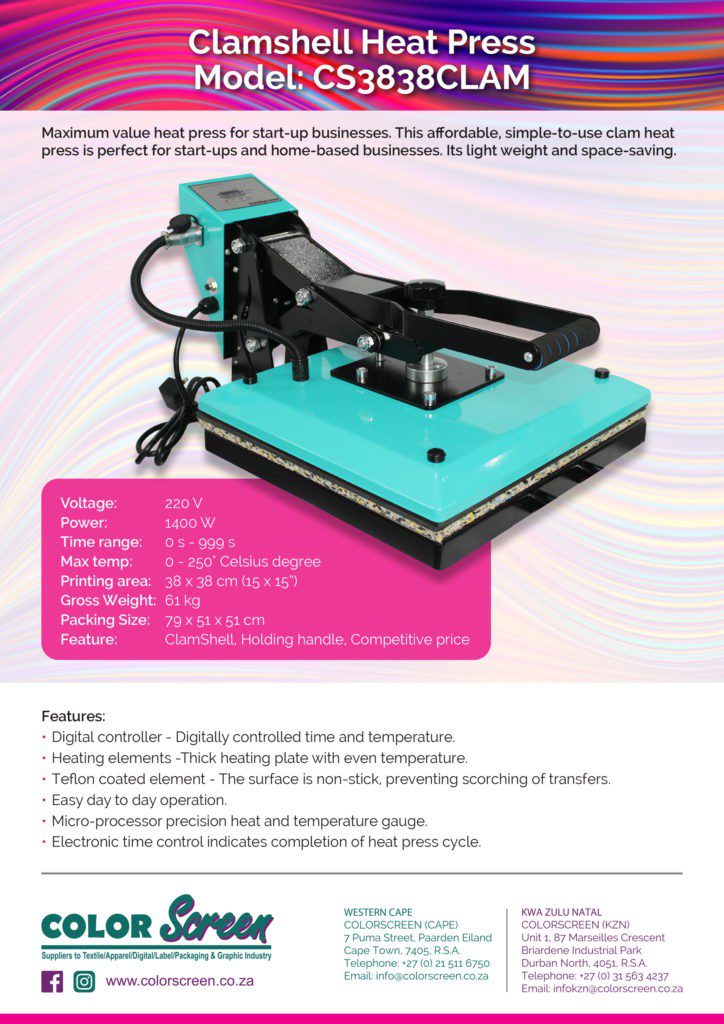 Color Screen - Clamshell Heat Press CS3838CLAM (A5) (002)